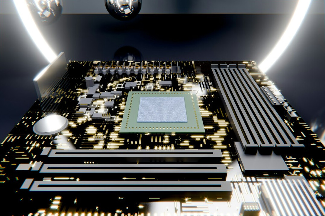 Digital padlock icon over a circuit board representing data security